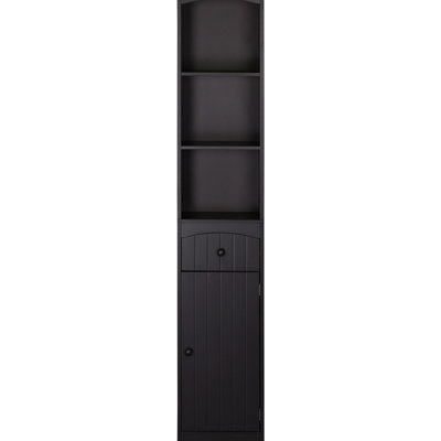 Armoire de salle de bain - 3 tablettes et tiroir brun