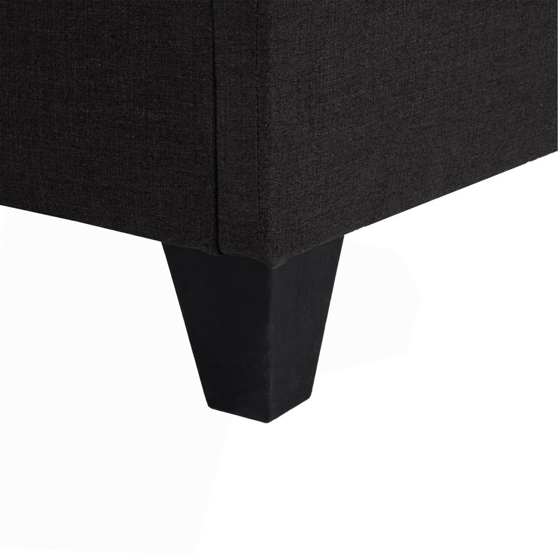 Dark Grey Upholstered Platform Bed Frame