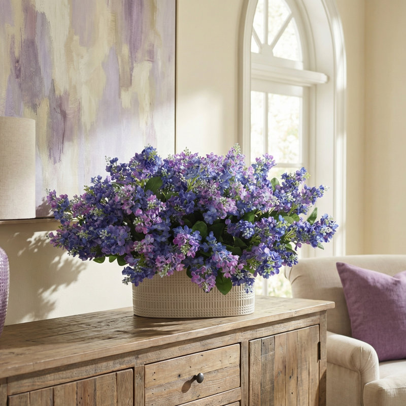 Assorted Lilacs in Fiberstone Pot, 16" H x 30" W x 30" D