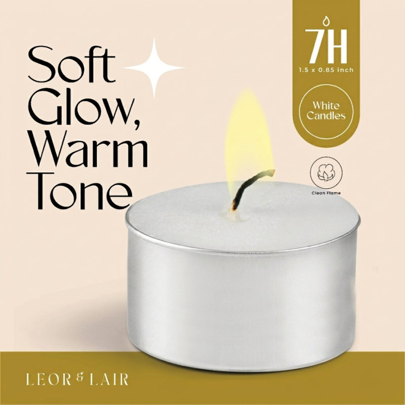 Bougies chauffe-plat 6 heures - paquet de 100 pour la décoration intérieure, les soirées de détente et les événements, 7 Hour