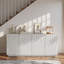 Modern 4-door Sideboard With Sculptural Wave Pattern And Storage Shelves-131076901
