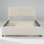 Grand lit plateforme tapissier avec 2 tiroirs et 1 lit gigogne simple TG, tête de lit classique, beige-1203183316-1203183313