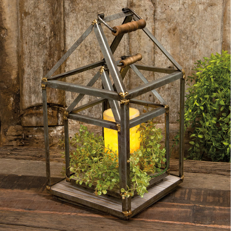 13.75'' H Metal Tabletop Lantern