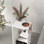Table d'appoint de 25 po de hauteur, pour salon, à trois niveaux, blanc, chêne naturel-289723002