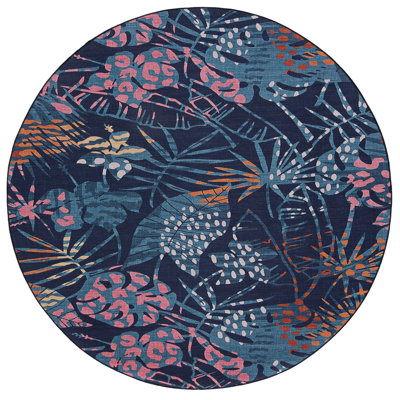 Tapis floral lavable à la machine Bhawani