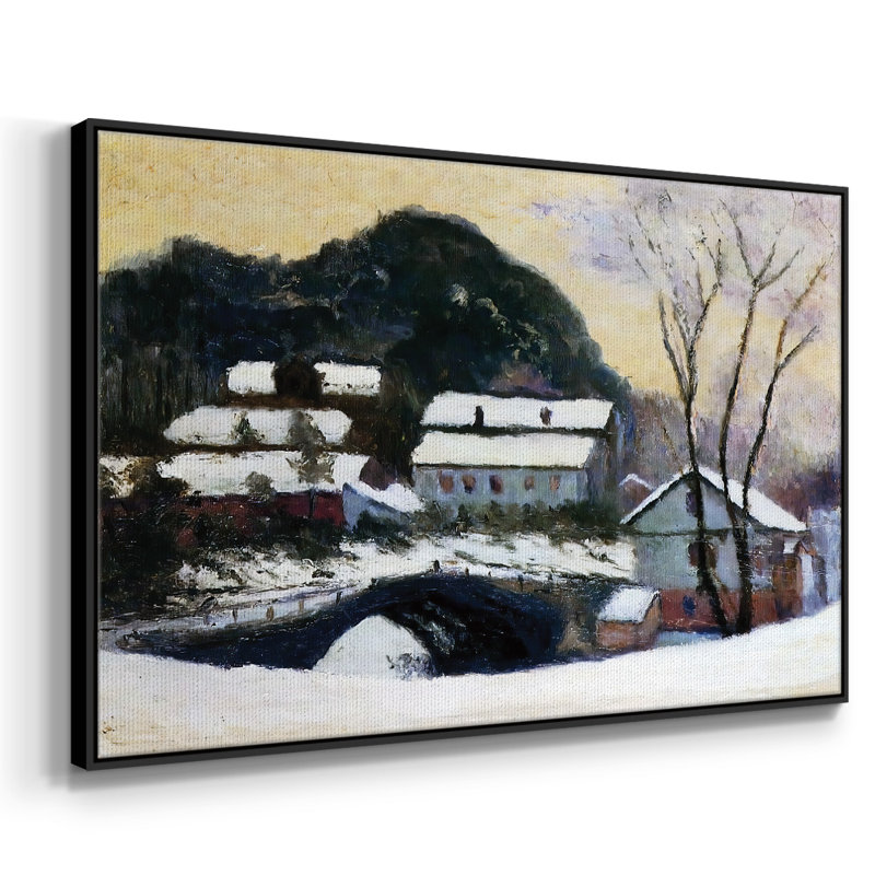 Sandviken, Norvège, 1895 01, Toile avec cadre flottant noir, H 17 po x l 25 po x P 2 po