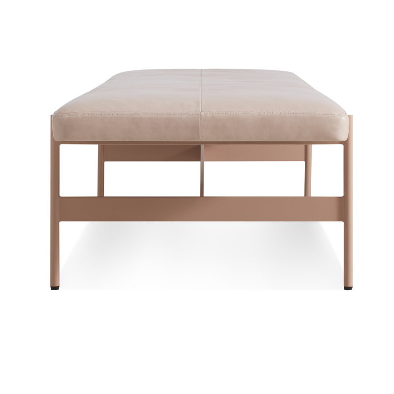 Daybench Upholstered Bench, 14" H x 75" W x 24" D, Camel Genuine Leather, Oblivion
