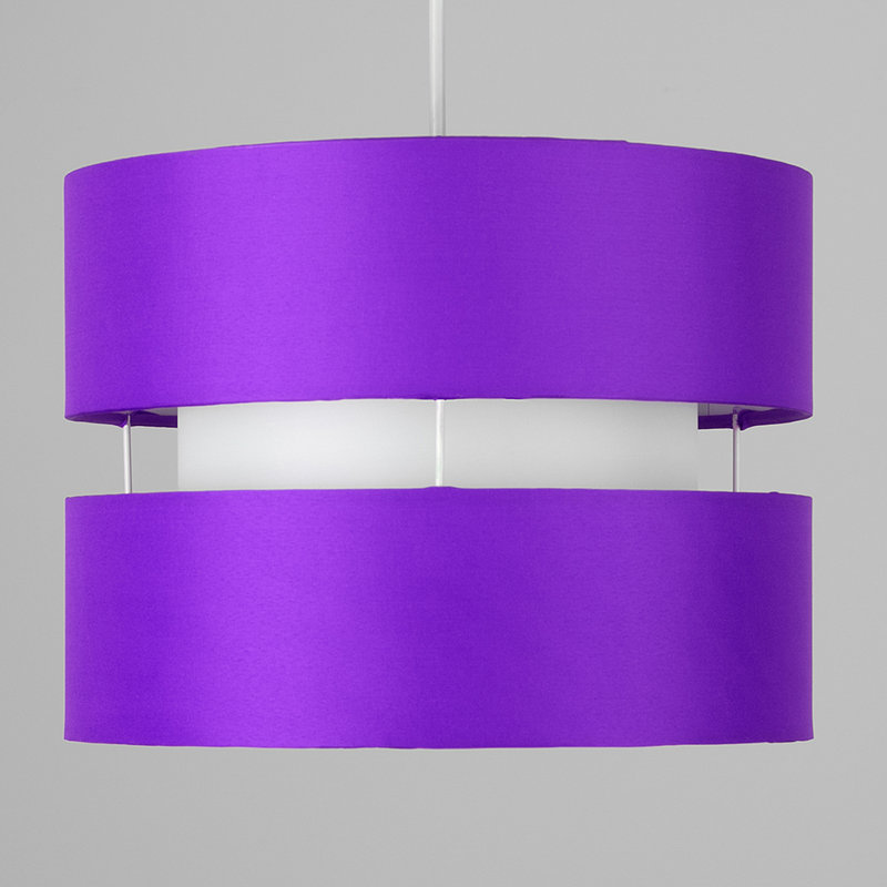 20 cm H Drum Cotton Pendant Shade ( Screw On ), Purple