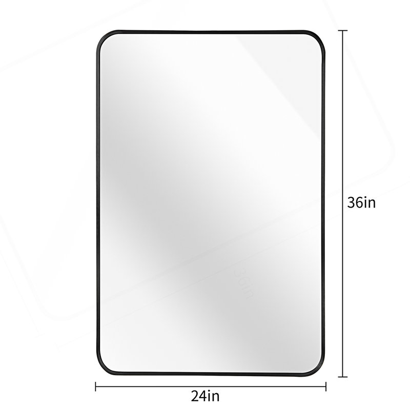 Miroir rectangulaire 24 po x 36 po, Noir