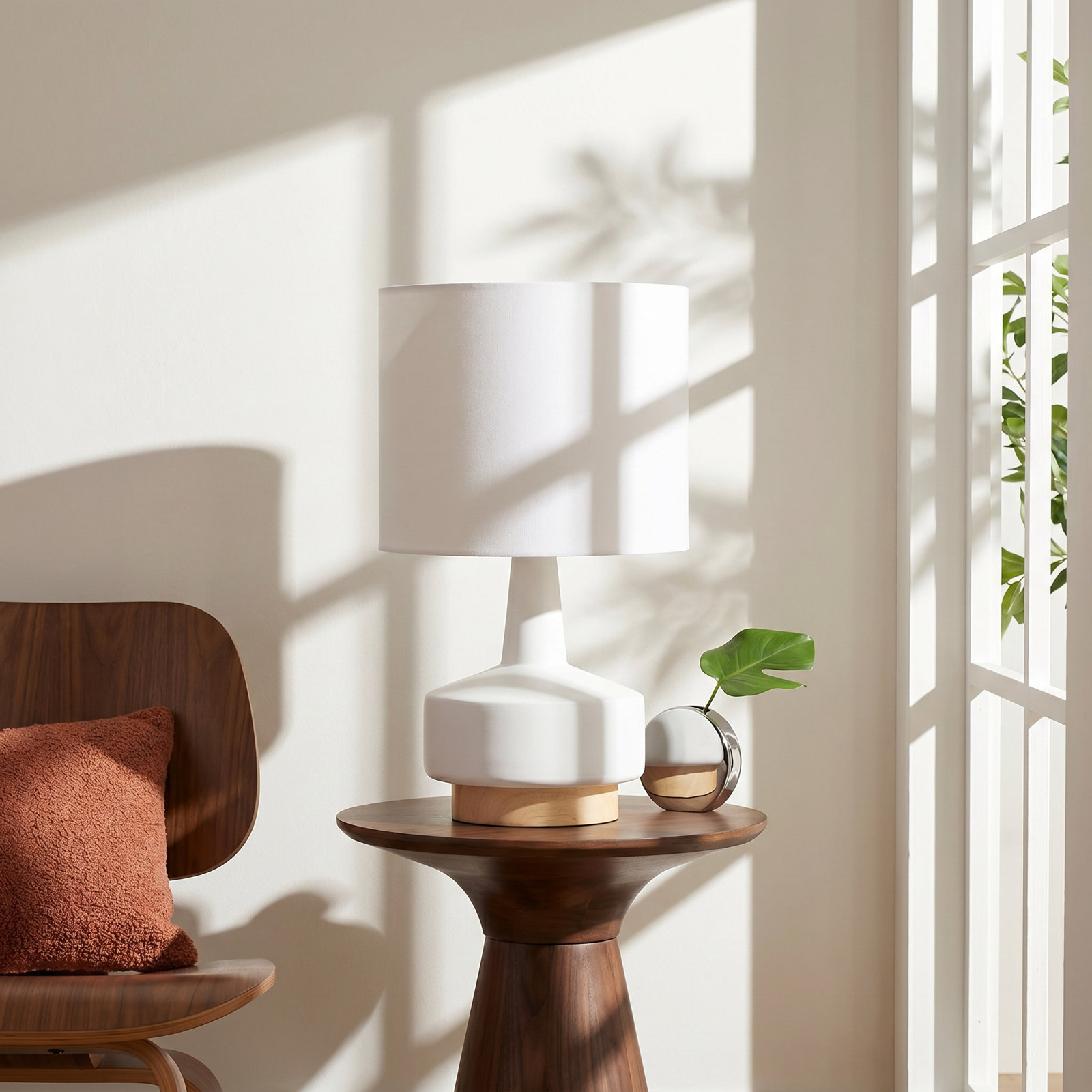Aleksi Ceramic Table Lamp, White