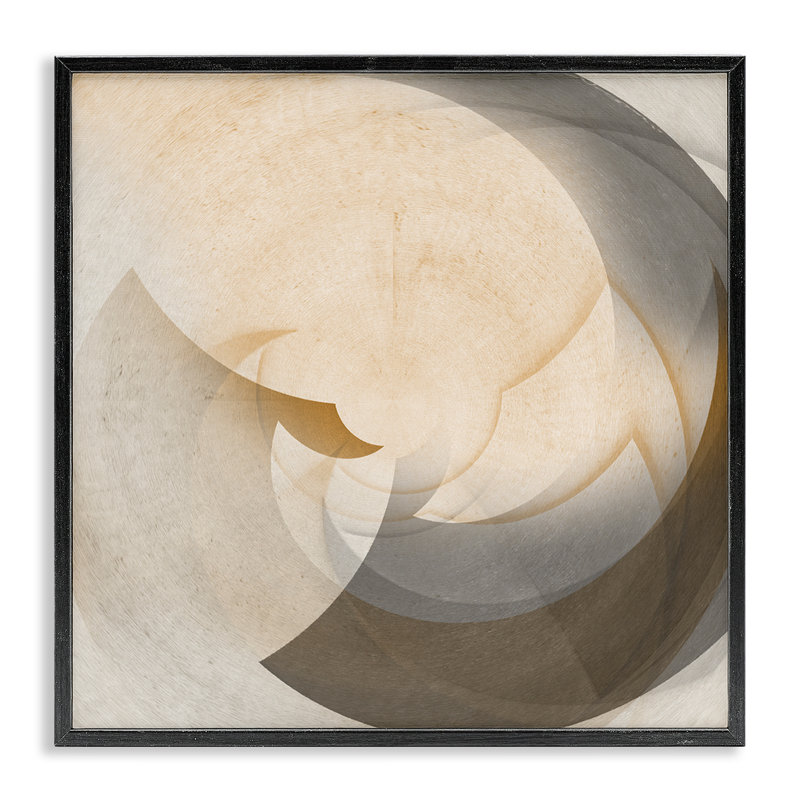 Estampe numérique à forme ombrée, courbe, par Noah Bay, Giclée encadrée noir minuit, H 12 po x l 12 po