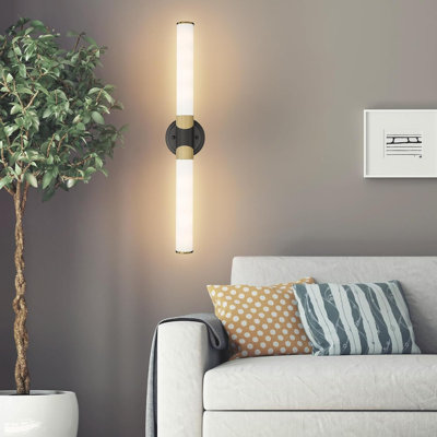 Appliques murales modernes pour salle de bain 2 lumières avec abat-jour en verre pour l'éclairage de meuble-lavabo, de couloir et de salon