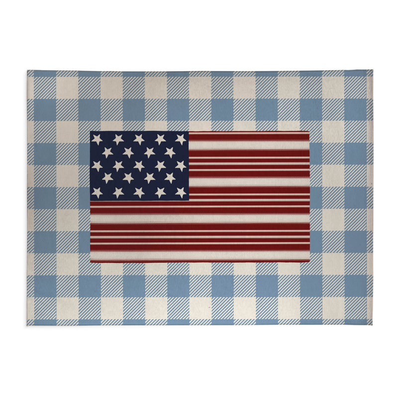 Tapis de cuisine Star, Bleu, Rectangle 5 pi x 7 pi