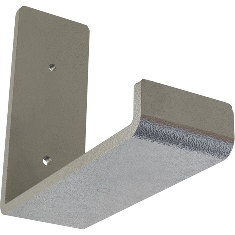 Support de tablette en acier, Argent martelé, H 5 po x l 2 po x P 6 po