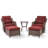 Acton 5 - Pieces Outdoor Wicker Swivel Rocker Seating Group With Ottomans And 6" Thick Cushions-147439914