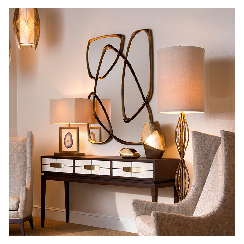 Zeta Flat Metal Wall Mirror, Pewter