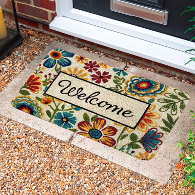 Durable PVC Doormat, Non-Slip Underside, 15.7 x 27.6 inches | 100% Weather-Resistant PVC Material | Ideal for Indoor & Outdoor Use, Easy to Clean, Stylish Design for Home Entryways & Patios