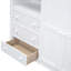 Lit mezzanine double blanc avec garde-robe, bureau, tablettes et tiroirs intégrés-933917453
