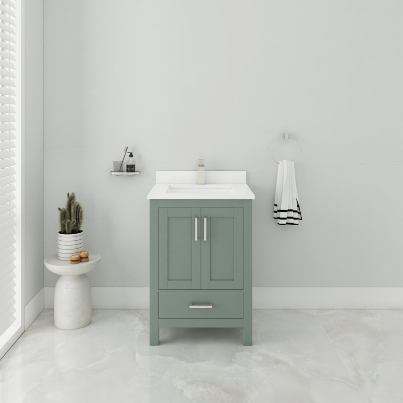 Rooh Single Bathroom Vanity Set, Green, 24"