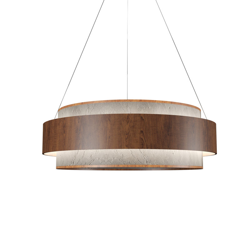 Luminaire suspendu Petra, Imbuia, H 7,87 po x l 23,62 po x P 23,62 po