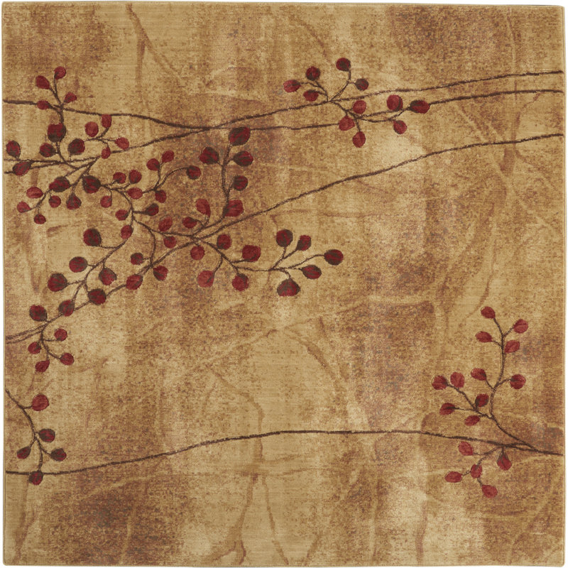 Tapis contemporain au lait Anastasia, Carré 6 pi 7 po