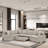 Magedan 126" L-shaped Sectional Pull-out Sofa with Charging Devices, Cup Holders and Pillows-1606266599