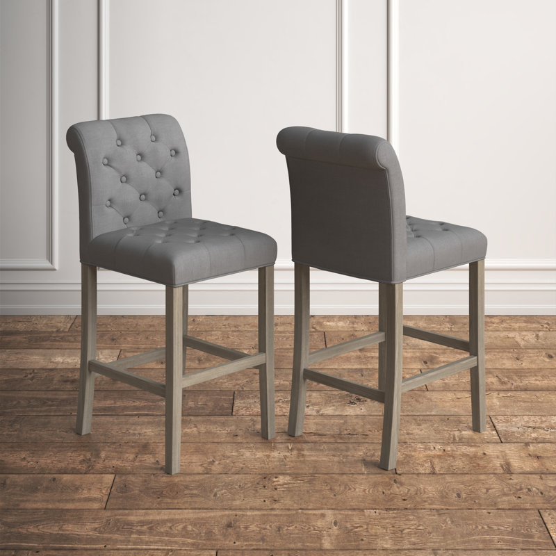 Cirencester Upholstered Counter Stool, Gray, Bar Stool (29'' Seat Height)