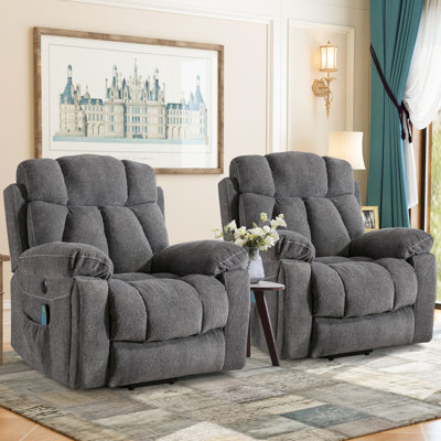 Latitude Run® 41.3" Wide Contemporary comfortable Power Reclining Heated Massage Chair
