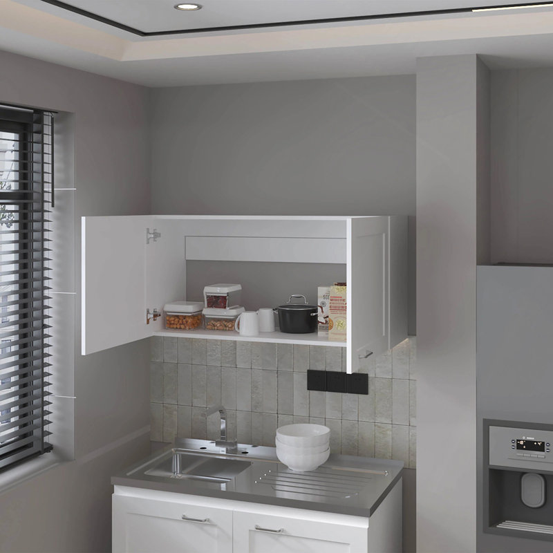 Kitchen Wall Cabinet With 2 Doors, White