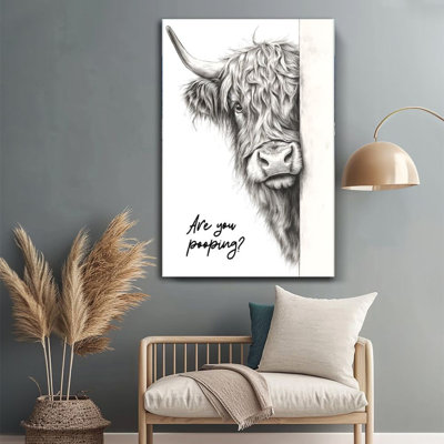 Croquis de bovins Curious Highland Scottish High - 24 po x 36 po