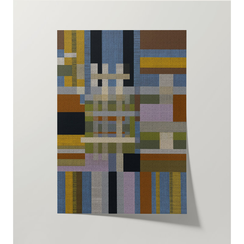 Woven Perspectives No. 08: impression géométrique abstraite, Natural-Oak, 12 x 16 po