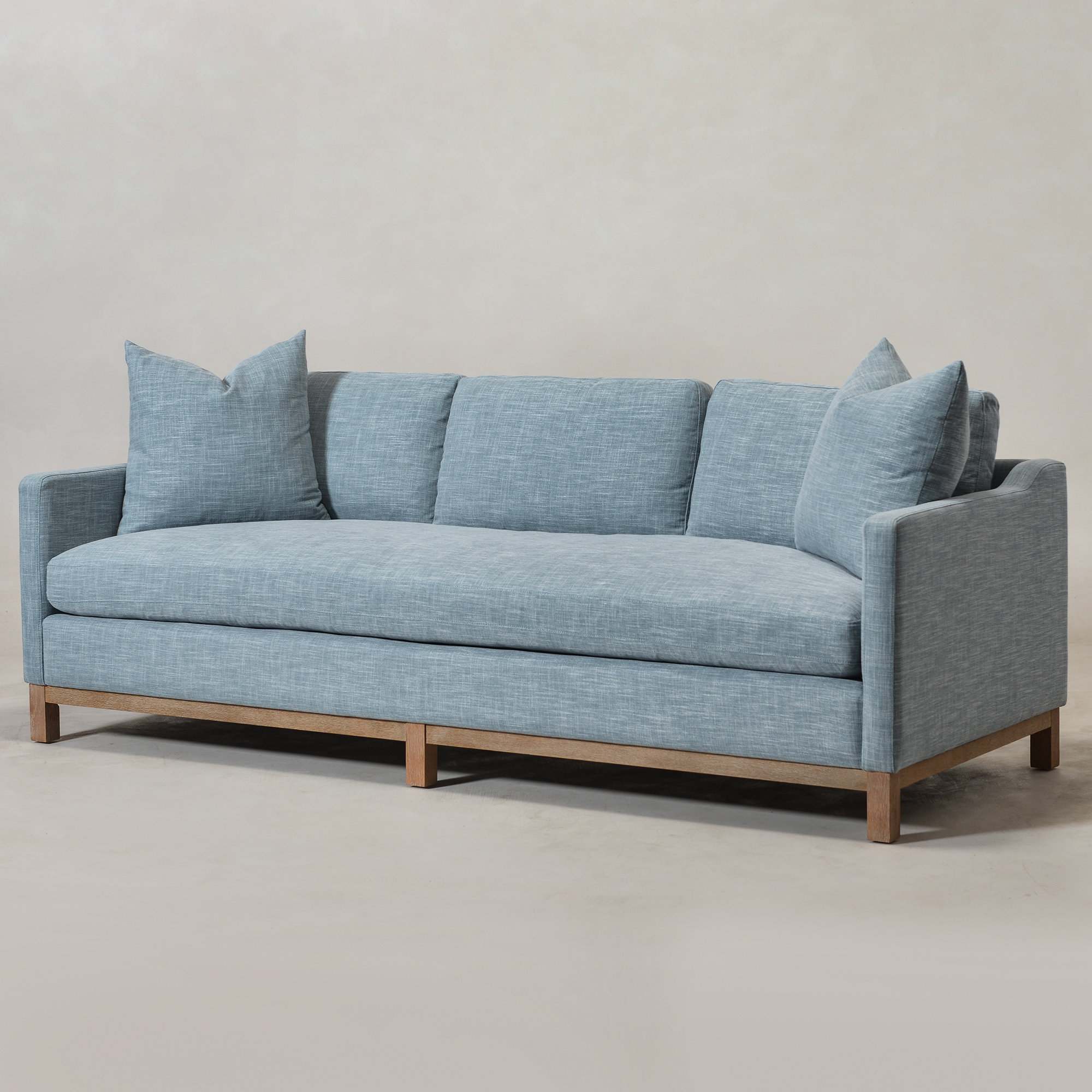 Cami 91'' Upholstered Sofa, Blue Linen Blend