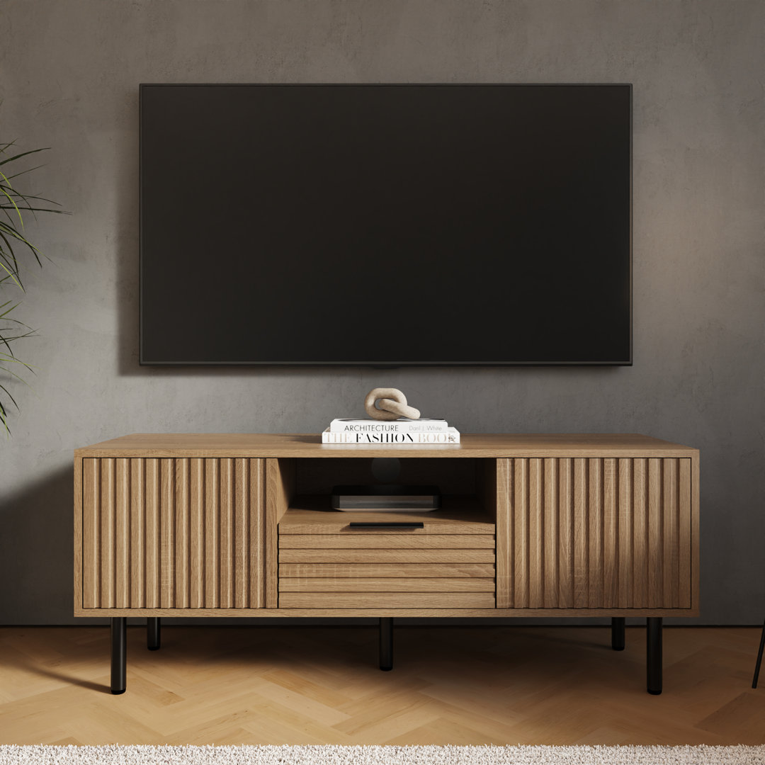 GFW Nervata Oak 2 Door 1 Drawer TV Cabinet - Image 2