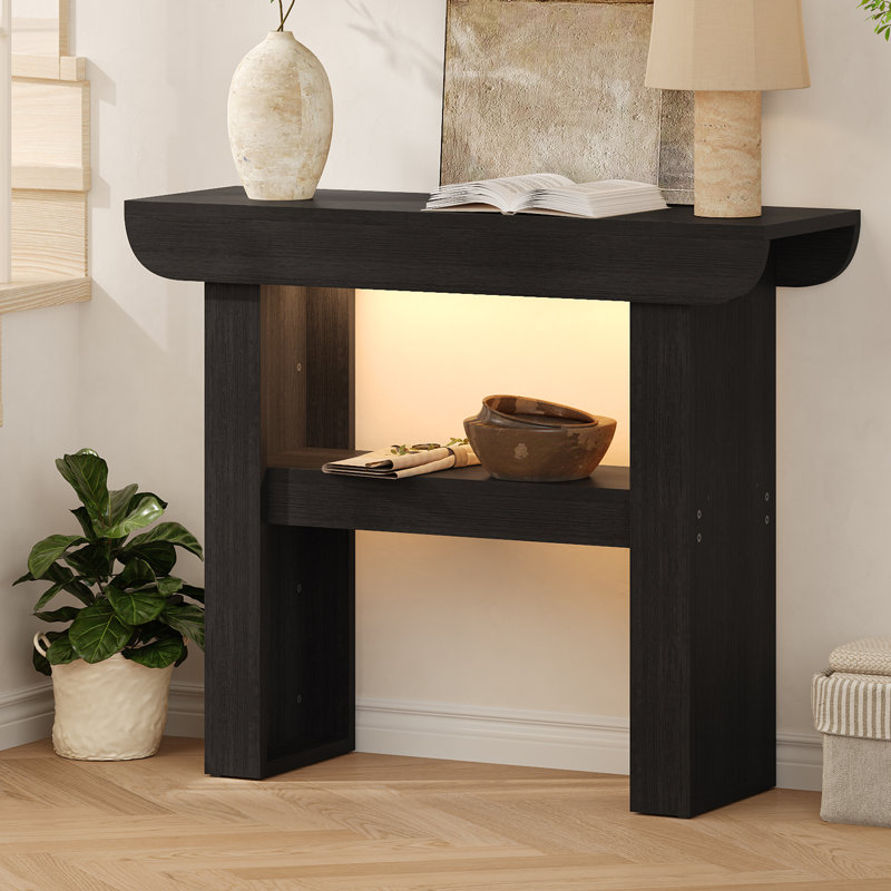 Modern 39" Narrow  Console Table,  Entryway Table Foyer Table with Tape Lights