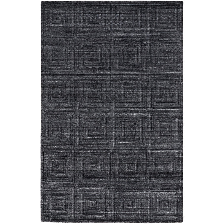 Anatollo Minimal Viscose Rug Charcoal Gray/Gray