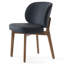 Chaise de meuble-lavabo très large rembourrée de 20,1 po, fauteuil d'appoint avec haut dossier à oreilles et fauteuil sans accoudoirs avec pieds en bois massif pour salle à manger, noir, simple-1024457916-1023649125