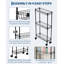 Chariot de rangement à roulettes mince en métal noir, support utilitaire réglable en acier à 3/4 niveaux avec paniers et roues verrouillables, rangement compact pour la cuisine, la salle de bain et le bureau-132362453-132362456