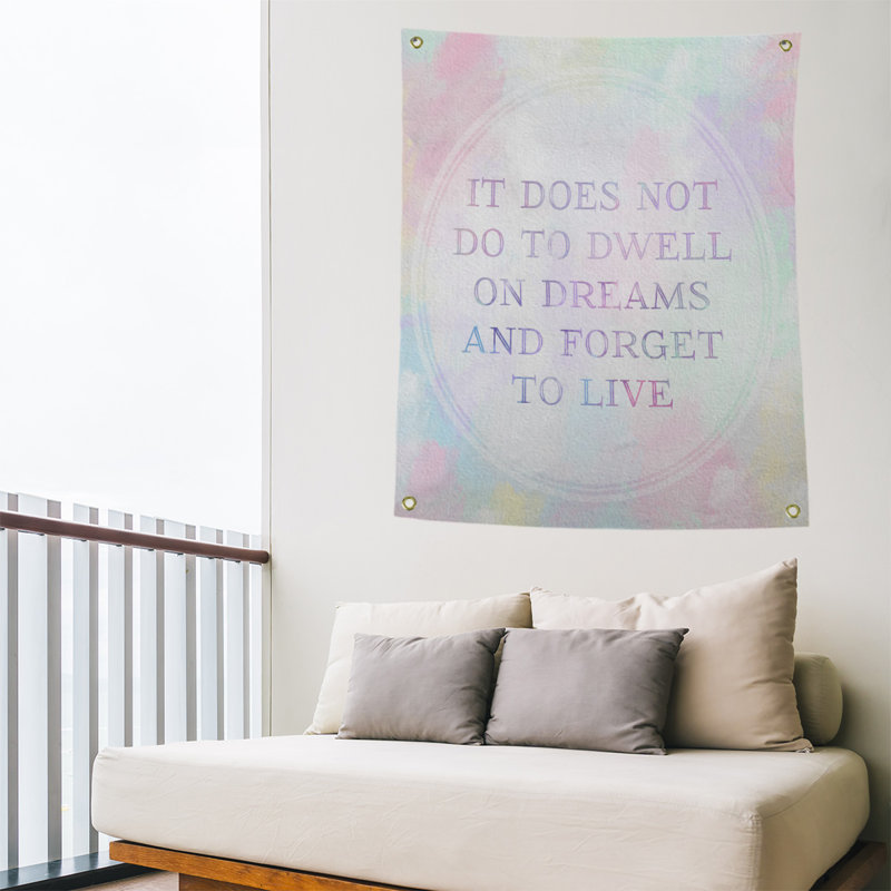 Tapisserie en polyester de guillemet de vie, H 80 po x l 59 po