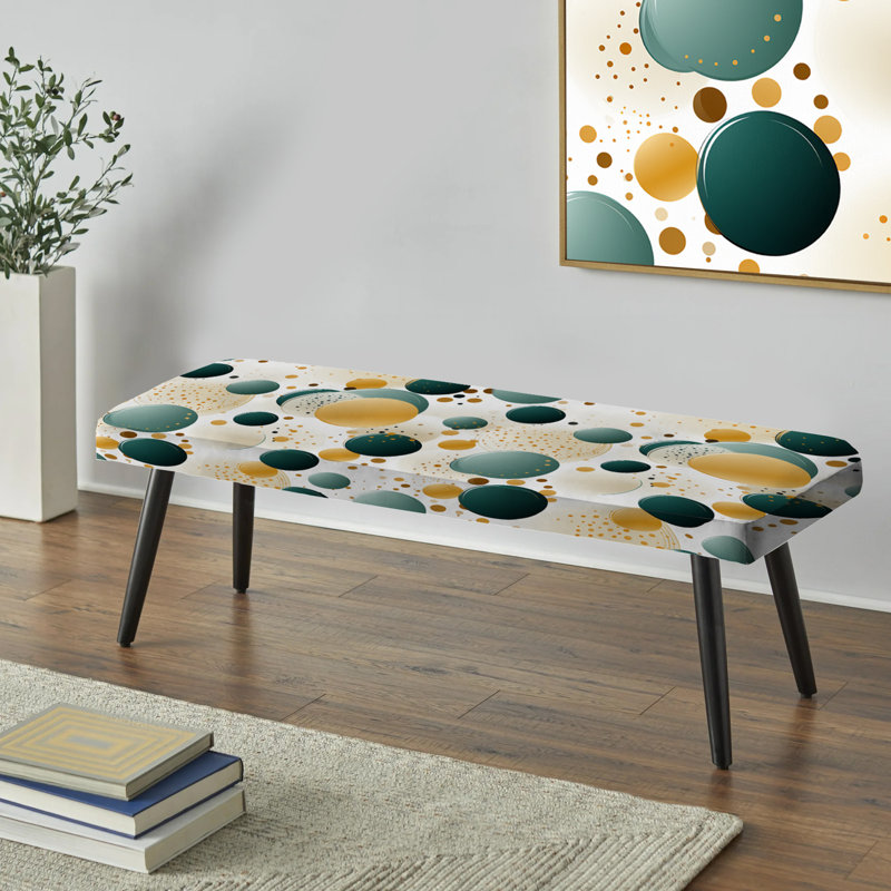 Urban Oasis Polka Dots Pattern - Polka Dots Upholstered Black Bench
