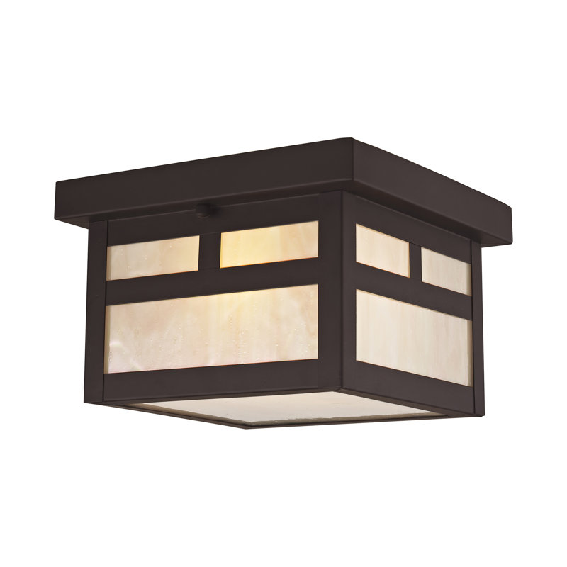 Montclair Mission Outdoor Flush Mount, 5.5" H x 8" W x 8" D, Bronze
