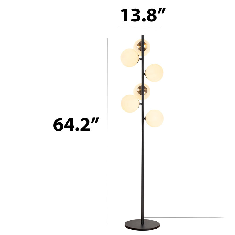 Domingos 64.17'' Black Traditional Floor Lamp