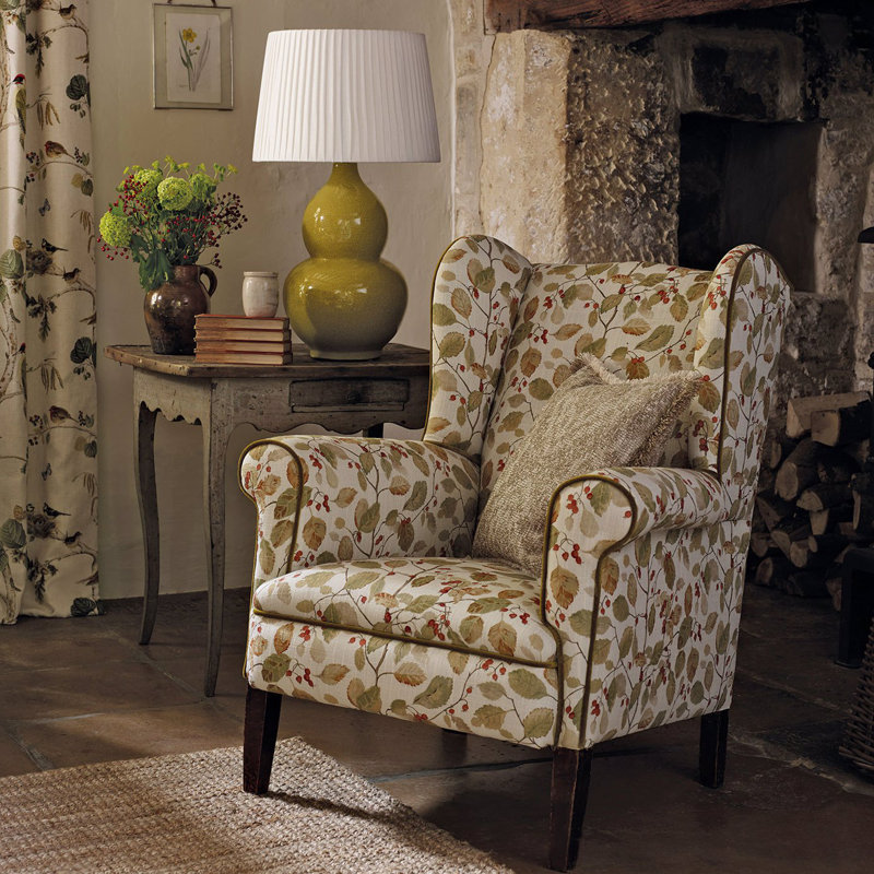 Woodland Berries Fabric, Rosehip/Moss