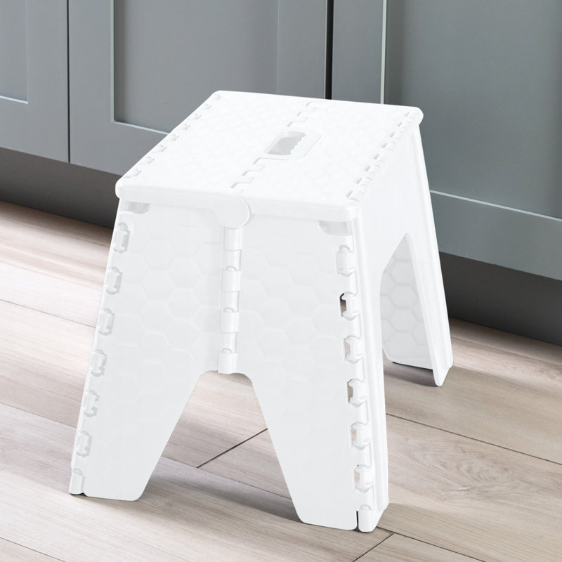 1 - Step Plastic Step Stool, White