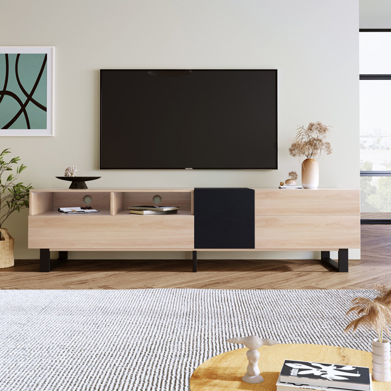 Zoelle TV Stand for TVs up to 78", Natural