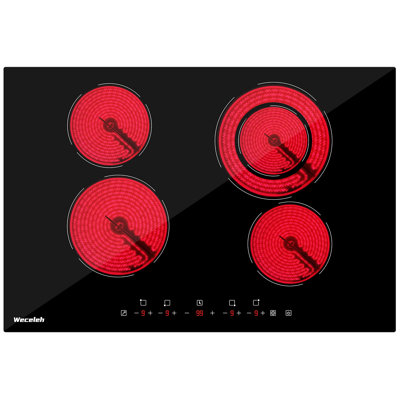 Plaque de cuisson électrique 30 po avec 4 brûleurs et brûleur à double anneau