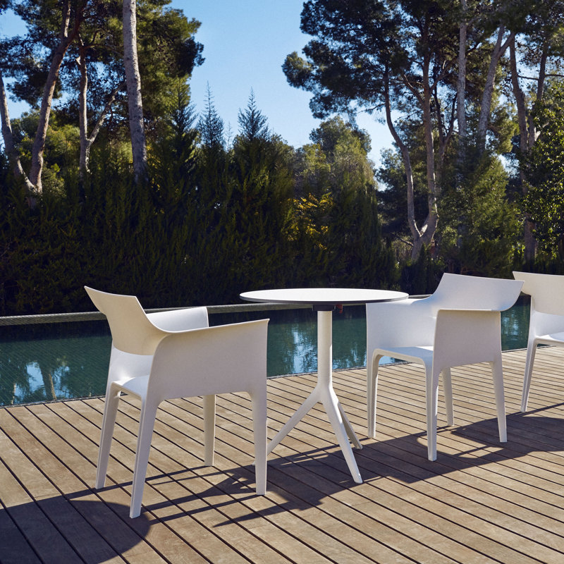 Pedrera Stacking Patio Dining Chair, White