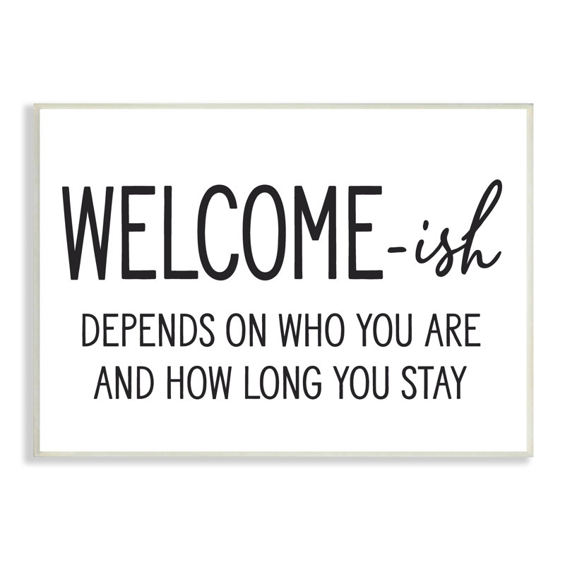 «Welcome-Ish», entrée amusante, plaque murale humoristique décontractée par lettrage et doublure