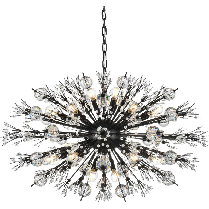 Ovale étoile de cristal Vera Vera 36 po Hudspeth, Noir