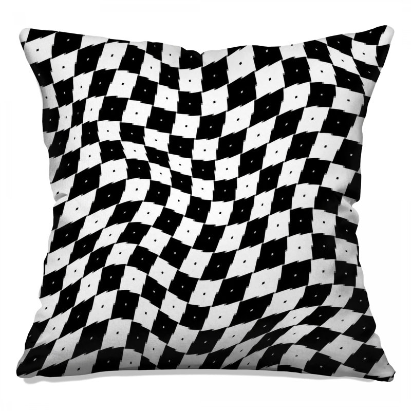 Wavy Checkered Pattern Double Sided Throw Pillows, 20 x 20 inches