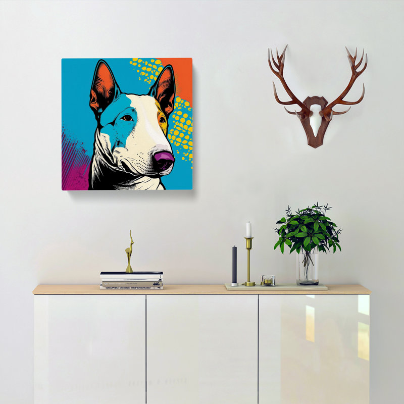 English Bull Terrier Pop - Wrapped Canvas, 35cm H x 35cm W x 3cm D